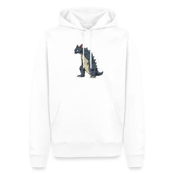 Chat comme lézard - Sweat à capuche Premium bio Homme - blanc - Devant - Nico (187cm)