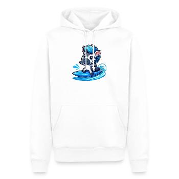 mignon zèbre surfer planche de surf d’été dessin animé - Sweat à capuche Premium bio Homme - blanc - Devant - Nico (187cm)