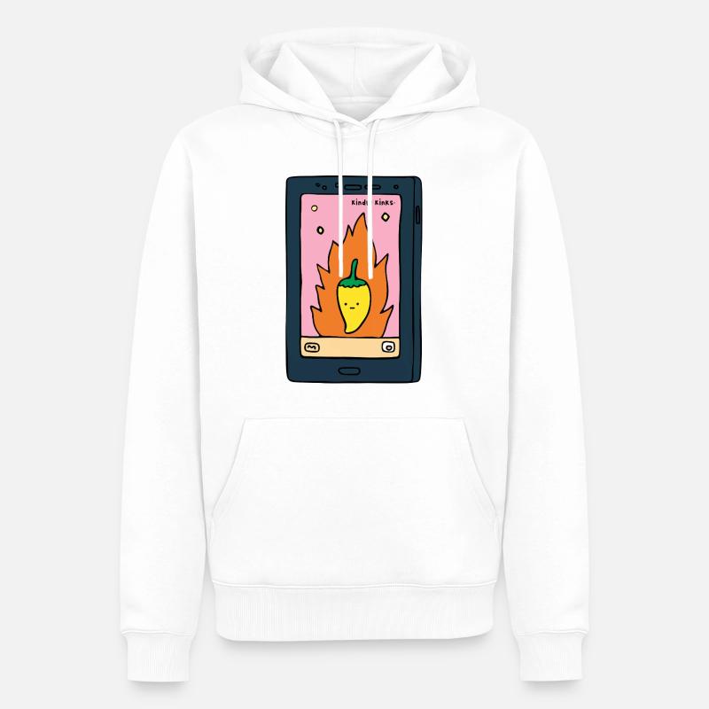 Spicy E-Reader “Kinks” Design | Funny BookT - Männer Premium Bio Hoodie - Weiß