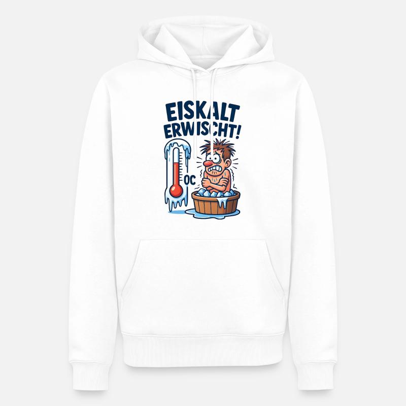 Eiskalt Erwischt Eisbaden  - Männer Premium Bio Hoodie - Weiß