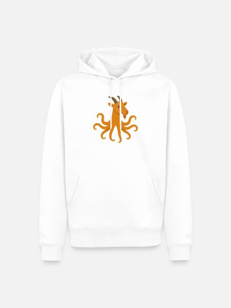 Der Oktopus oder Ziegen-Oktopus - Männer Premium Bio Hoodie - Weiß