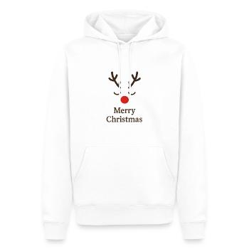 Renne Joyeux Noël - Sweat à capuche Premium bio Homme - blanc - Devant - Nico (187cm)