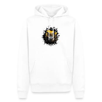 Eule Nachteule Splatter - Männer Premium Bio Hoodie - Weiß - Vorne - Nico (187cm)