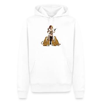 Guépard Femme Fatale - Sweat à capuche Premium bio Homme - blanc - Devant - Nico (187cm)