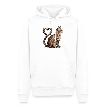 Amour des chats dans un look brodé (imprimé) - Sweat à capuche Premium bio Homme - blanc - Devant - Nico (187cm)