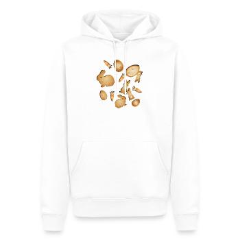 Motifs de biscuits de Pâques avec Bunny & Egg - Sweat à capuche Premium bio Homme - blanc - Devant - Nico (187cm)