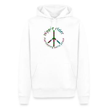 Hippies-Frieden - Männer Premium Bio Hoodie - Weiß - Vorne - Nico (187cm)