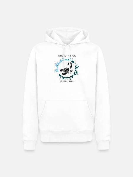 Mein Sternzeichen ist Skorpion - Männer Premium Bio Hoodie - Weiß