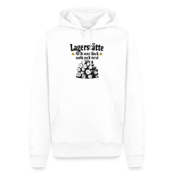 Lagerstätte Brennstäbe lustiger Holz Spruch - Männer Premium Bio Hoodie - Weiß - Vorne - Nico (187cm)