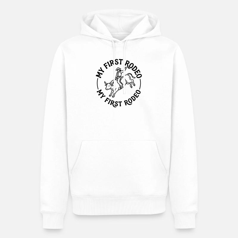 Rodéo - Sweat à capuche Premium bio Homme - blanc