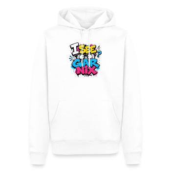 I See Gar Nix – Freches Graffiti-Design mit Sonnen - Männer Premium Bio Hoodie - Weiß - Vorne - Nico (187cm)