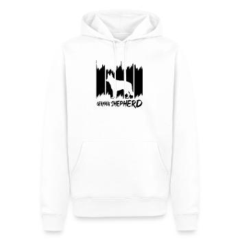 Berger allemand - Sweat à capuche Premium bio Homme - blanc - Devant - Nico (187cm)