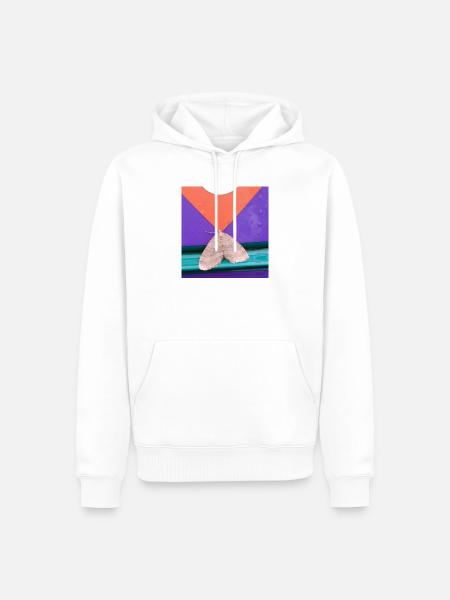 Papillon géométrique - Sweat à capuche Premium bio Homme - blanc