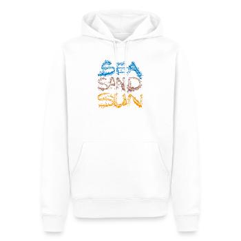 Sea Sand Sun - Men’s Premium Organic Hoodie - white - Front - Nico (187cm)