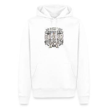 Super Cooler Opa - Männer Premium Bio Hoodie - Weiß - Vorne - Nico (187cm)