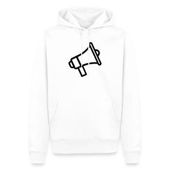 mégaphone - Sweat à capuche Premium bio Homme - blanc - Devant - Nico (187cm)