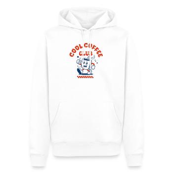 Coffee Club | Coffee Lover Coworker Gift - Men’s Premium Organic Hoodie - white - Front - Nico (187cm)