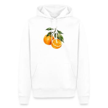 Orangen Aquarell Obstzweig - Männer Premium Bio Hoodie - Weiß - Vorne - Nico (187cm)