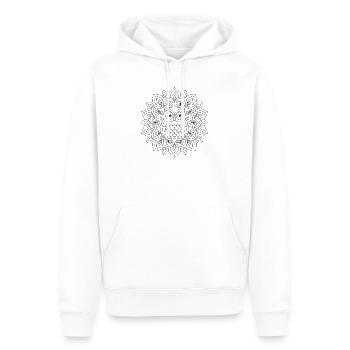 Eulen Mandala zum ausmalen - Männer Premium Bio Hoodie - Weiß - Vorne - Nico (187cm)