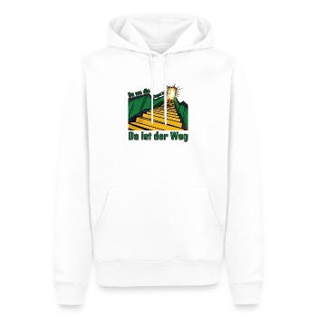 Da wo die Angst ist, da ist der Weg! - Männer Premium Bio Hoodie - Weiß - Vorne - Nico (187cm)