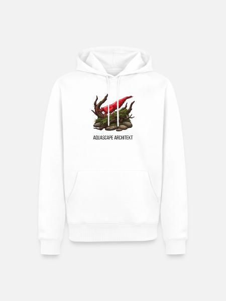 Aquascape Architekt - Red Sakura Garnele - Männer Premium Bio Hoodie - Weiß