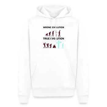Évolution vers la Croix : la foi l’emporte - Sweat à capuche Premium bio Homme - blanc - Devant - Nico (187cm)