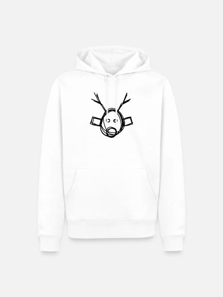 Rentier handgezeichnet - Männer Premium Bio Hoodie - Weiß