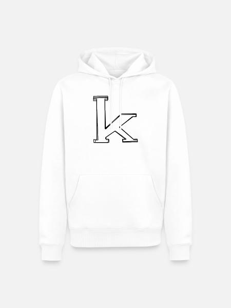 Kleinbuchstabe k handgezeichnet - Männer Premium Bio Hoodie - Weiß