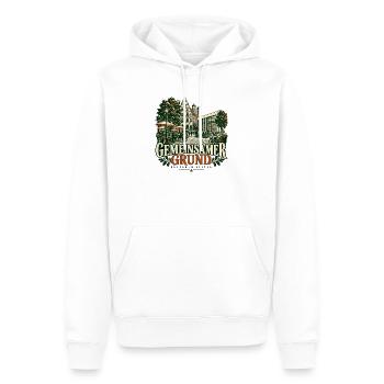 Gemeinsamer Grund Kultur Alltags - Männer Premium Bio Hoodie - Weiß - Vorne - Nico (187cm)