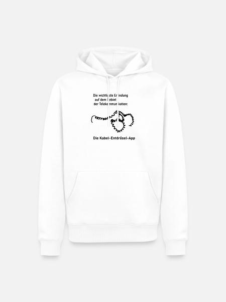 Kabelentdröselapp - Männer Premium Bio Hoodie - Weiß