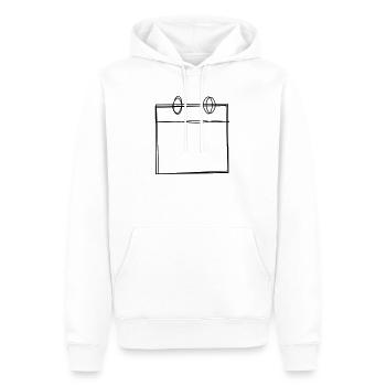 Kalenderblatt handgezeichnet - Männer Premium Bio Hoodie - Weiß - Vorne - Nico (187cm)
