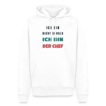 Ich Bin Nicht Schuld Ich Bin Der Chef Spruch - Männer Premium Bio Hoodie - Weiß - Vorne - Nico (187cm)