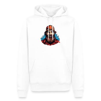 Lumberjack mit rotem Flanell - Männer Premium Bio Hoodie - Weiß - Vorne - Nico (187cm)
