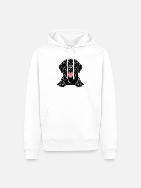 Schwarzer Labrador - Männer Premium Bio Hoodie - Weiß