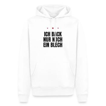 Ich back nur noch ein Blech – Weihnachtsbäckerei - Männer Premium Bio Hoodie - Weiß - Vorne - Nico (187cm)
