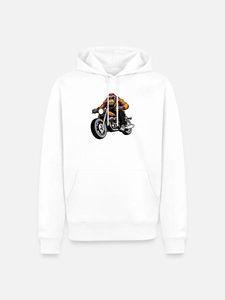 Motorrad Affen - Männer Premium Bio Hoodie - Weiß