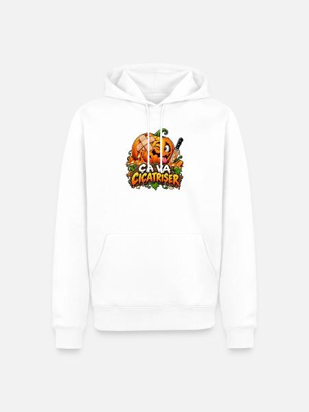 Verwundeter Kürbis: Er wird heilen - Männer Premium Bio Hoodie - Weiß
