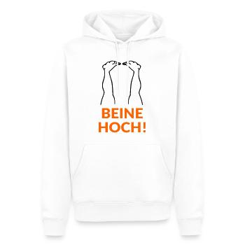 Motivation Beine Hoch - Männer Premium Bio Hoodie - Weiß - Vorne - Nico (187cm)
