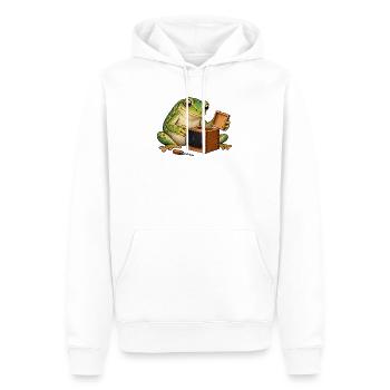 Frosch baut eine Lochkamera - Männer Premium Bio Hoodie - Weiß - Vorne - Nico (187cm)