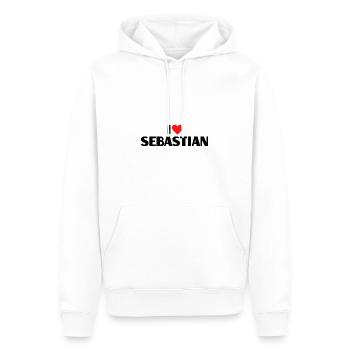 Ich liebe Sebastian Herz Grafik Namen Geschenk - Männer Premium Bio Hoodie - Weiß - Vorne - Nico (187cm)