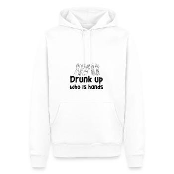Si vous êtes ivre, vous avez les mains pleines - Funny Tr - Sweat à capuche Premium bio Homme - blanc - Devant - Nico (187cm)