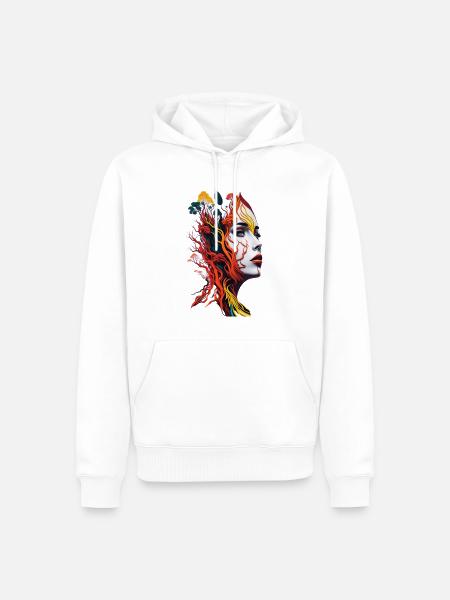 Die Erden-Frau-Union - Männer Premium Bio Hoodie - Weiß
