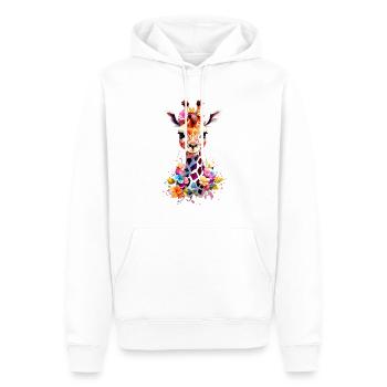 Girafe V1 24 25 - Sweat à capuche Premium bio Homme - blanc - Devant - Nico (187cm)