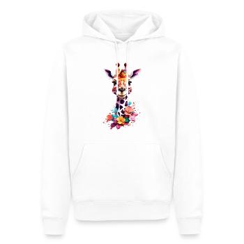 Giraffe V1 24 21 - Men’s Premium Organic Hoodie - white - Front - Nico (187cm)