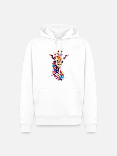 Giraffe V1 24 34 - Männer Premium Bio Hoodie - Weiß