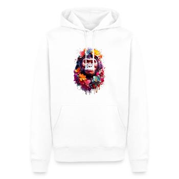 Gorilla V1 24 15 - Men’s Premium Organic Hoodie - white - Front - Nico (187cm)