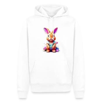 Hase Bunny V1 24 12 - Männer Premium Bio Hoodie - Weiß - Vorne - Nico (187cm)