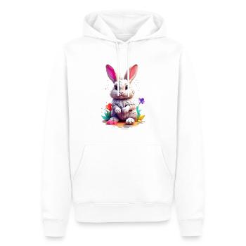 Lapin Lapin V1 24 07 - Sweat à capuche Premium bio Homme - blanc - Devant - Nico (187cm)