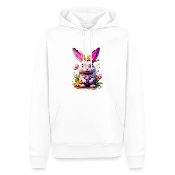 Hase Bunny V1 24 13 - Männer Premium Bio Hoodie - Weiß - Vorne - Nico (187cm)