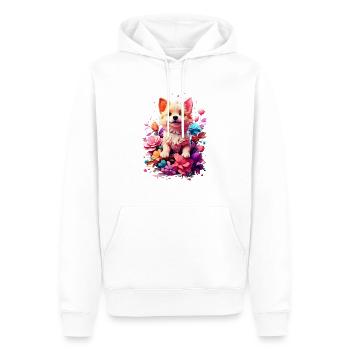 Chien Chien V1 24 01 - Sweat à capuche Premium bio Homme - blanc - Devant - Nico (187cm)